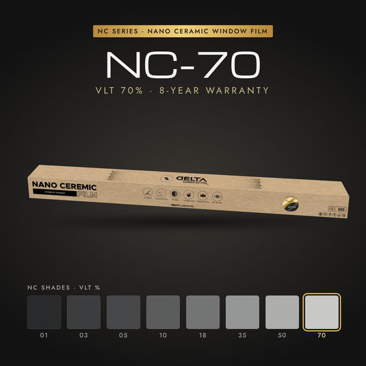 Delta Wraps NC-70 nano ceramic window film, 70% VLT