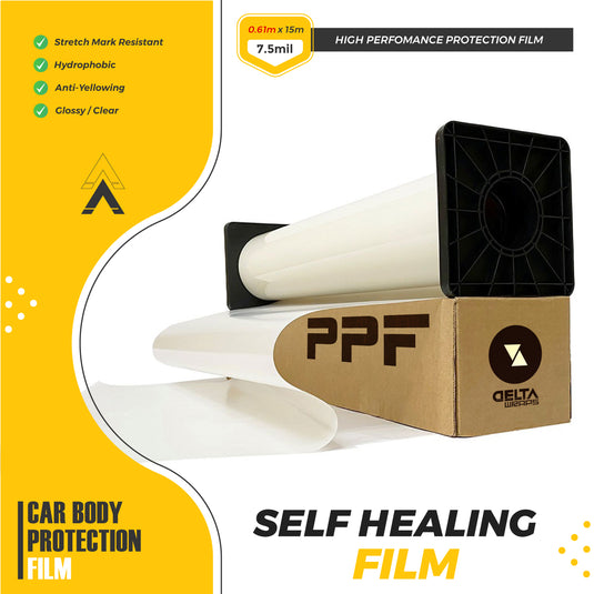 Advance Glossy TPU Paint Protection Film – 7.5mil (190.5 Micron), Self-Healing Clear PPF