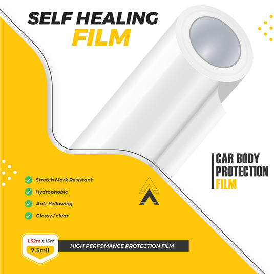 Advance Glossy TPU Paint Protection Film – 7.5mil (190.5 Micron), Self-Healing Clear PPF