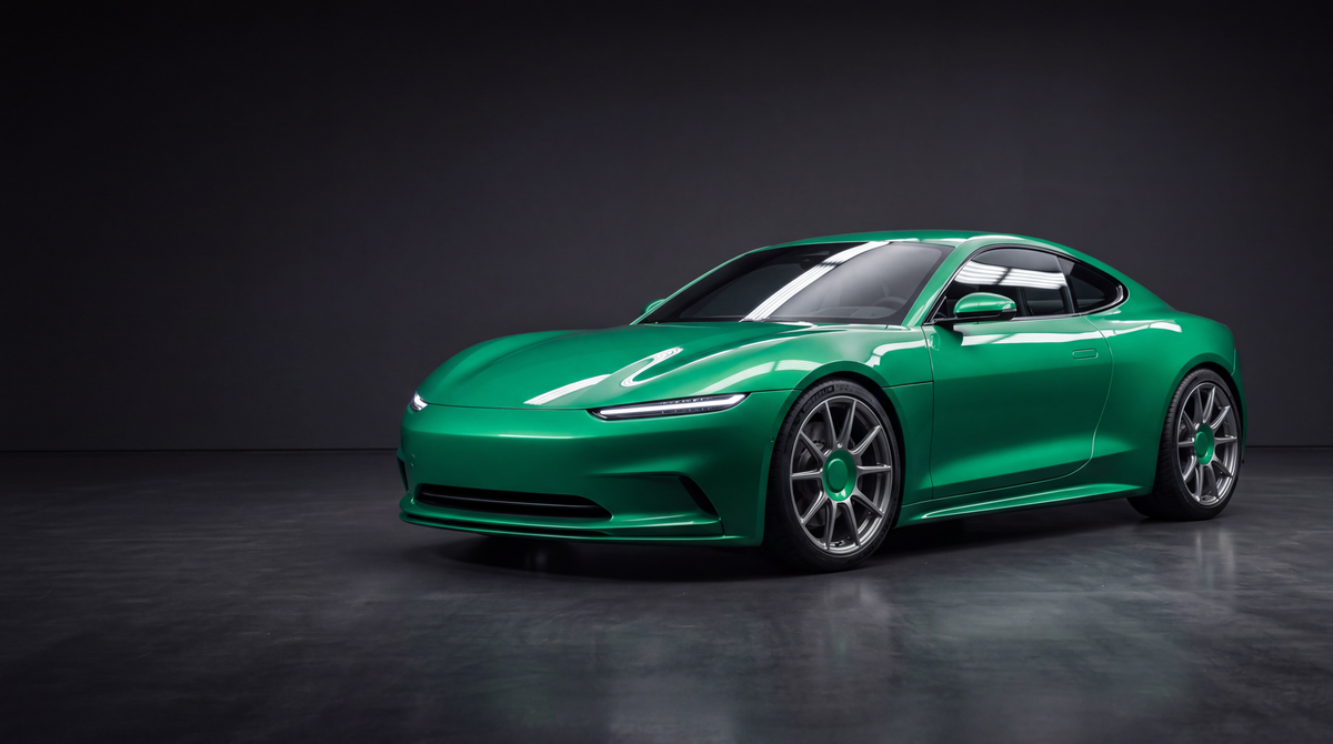 Car wrapped in emerald green Delta Wraps colour PPF