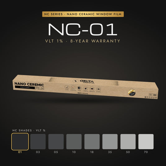 Delta Wraps NC-01 nano ceramic window film, 1% VLT